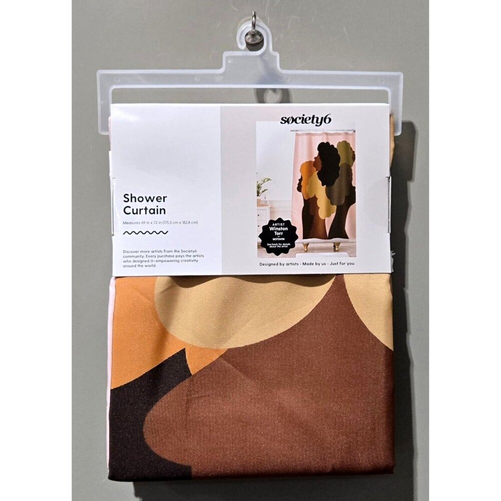 society6 Winston Torr Flawless Women of Color w/ Pink Background Shower Curtain